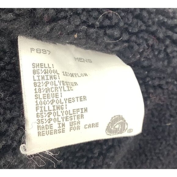 Vintage LL Bean Buffalo Plaid Wool Sherpa Lined Jacket Size Large Made In USA - Picture 7 of 7